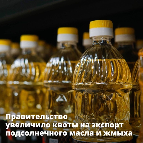 Принято решение о дополнительных квотах на вывоз из России подсолнечного масла и жмыха